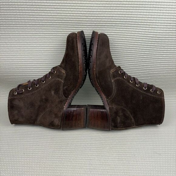FRYE Sabrina Suede Lace-Up Booties Women’s Size 6.5M Combat Vibram Soles - Picture 6 of 10
